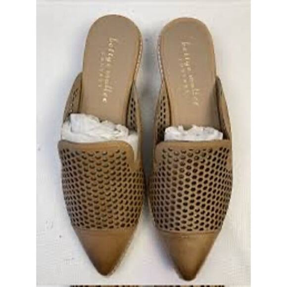Bettye Muller Concepts Shoes - Bettye Muller Women's Concept Cara Perforated Leather Mules Brown Tan Size 7M